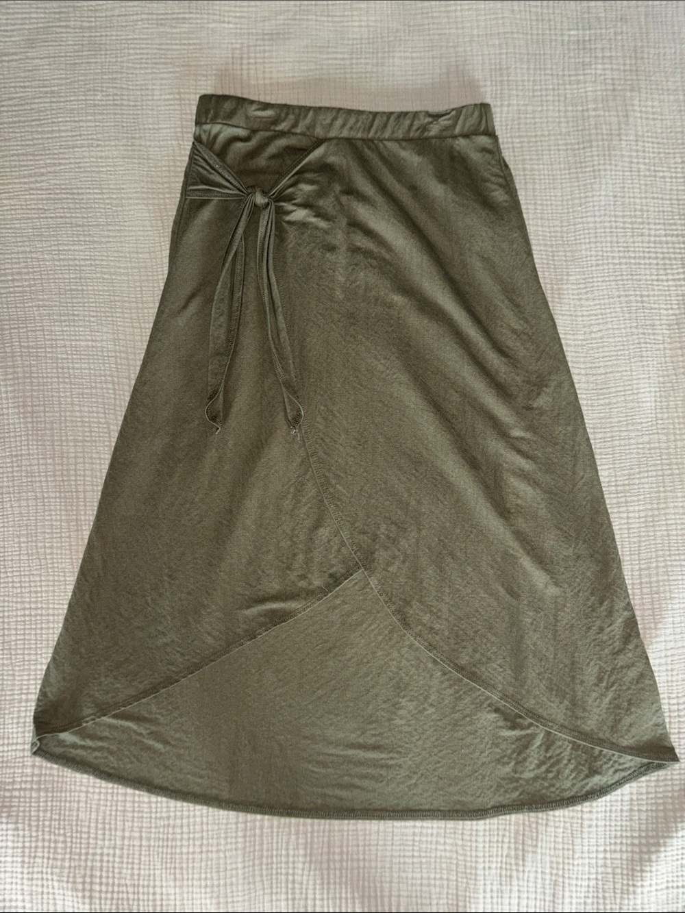 Olive Tie-Waist Midi Skirt - Women